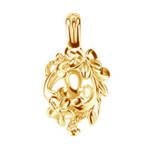 Load image into Gallery viewer, 01 Sterling silver 14k gold-plated oyster pearl/bead Cage FLORAL WRAP .925 pendant