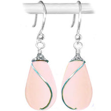 Load image into Gallery viewer, Artisan earrings sterling silver or 14kg-filled Sea Glass 18mm drop bead 25mm dangles - U PICK color