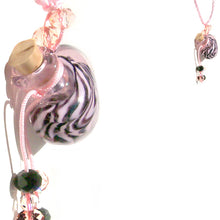 Load image into Gallery viewer, Glass Heart bottle KEEPSAKE cork crystal dangles cord adjustable necklace memory grief hair locks cremation crystals urn ashes perfume oil - U PICK