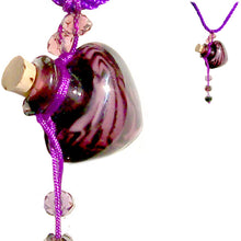 Load image into Gallery viewer, Glass Heart bottle KEEPSAKE cork crystal dangles cord adjustable necklace memory grief hair locks cremation crystals urn ashes perfume oil - U PICK