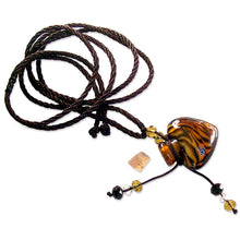 Load image into Gallery viewer, Glass Heart bottle KEEPSAKE cork crystal dangles cord adjustable necklace memory grief hair locks cremation crystals urn ashes perfume oil - U PICK