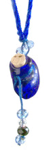 Load image into Gallery viewer, Glass Heart bottle KEEPSAKE cork crystal dangles cord adjustable necklace memory grief hair locks cremation crystals urn ashes perfume oil - U PICK