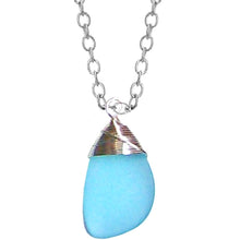 Load image into Gallery viewer, Artisan silver necklace cultured SEA GLASS sterling hand wire-wrapped pendant chain U PICK
