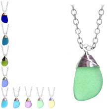 Load image into Gallery viewer, Artisan silver necklace cultured SEA GLASS sterling hand wire-wrapped pendant chain U PICK