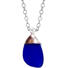 Load image into Gallery viewer, Artisan silver necklace cultured SEA GLASS sterling hand wire-wrapped pendant chain U PICK