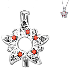 Load image into Gallery viewer, 01 Sterling silver oyster pearl/bead Cage STAR &amp; Crystals hallmarked .925 pendant