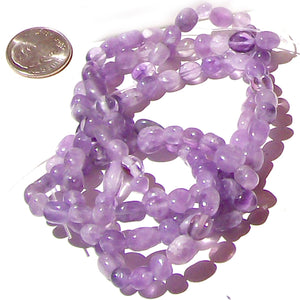 Semi-precious Amethyst Brazil purple freeform stone nugget/pebble -15 beads