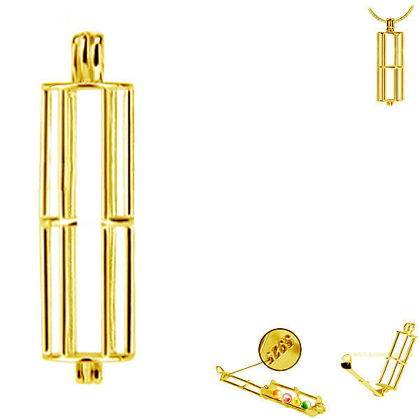 【Numbering】 Gradient Triple Pipe Pendant Neckless #5738 5738 - NUMBERING
