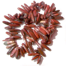 Load image into Gallery viewer, Semi-precious Red River Creek Jasper ~9-26x2-6mm Spikes genuine natural stone - 10 beads