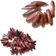Load image into Gallery viewer, Semi-precious Red River Creek Jasper ~9-26x2-6mm Spikes genuine natural stone - 10 beads