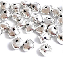 Load image into Gallery viewer, 10 Antique silver freeform nugget beads smooth 9x6mm spacer