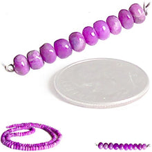 Load image into Gallery viewer, Rare Sugilite African rondelle hand-cut ~4.8-5mm faceted stone genuine natural set #8 - 10 beads