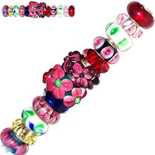 Load image into Gallery viewer, 12 European lampwork glass, metal &amp;/or acrylic beads large ~4-5mm big holes | set #30b_pnk3