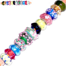 Load image into Gallery viewer, 12 European lampwork glass, metal &amp;/or acrylic beads large ~4-5mm big holes | set #4_25g-mix2