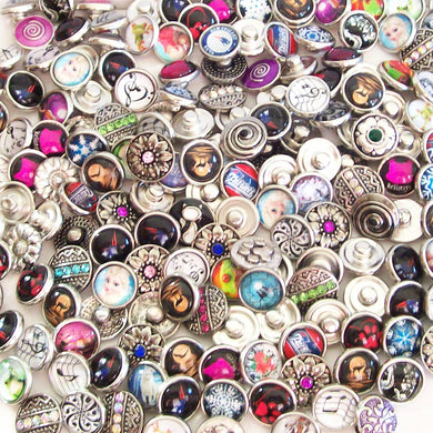 Snap Buttons 12mm metal, crystals & limited glass round ginger U PICK quantity