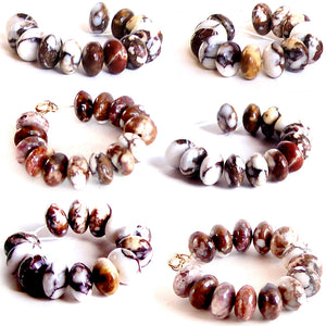 Rare WILD HORSE beads Magnesite AZ ~8mm Arizona smooth rondelles natural stone - 13 beads