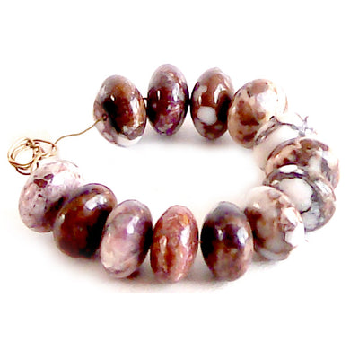 Rare WILD HORSE beads Magnesite AZ ~8mm Arizona smooth rondelles natural stone - 13 beads