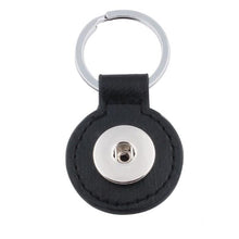 Load image into Gallery viewer, Snap button key ring base 18mm round silver metal leather finding U PICK color