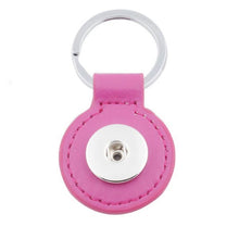 Load image into Gallery viewer, Snap button key ring base 18mm round silver metal leather finding U PICK color