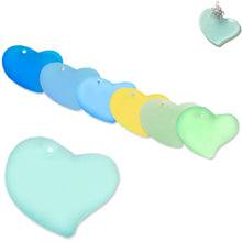 Load image into Gallery viewer, Cultured Sea Glass 18mm Heart focal pendant love bead - U PICK color