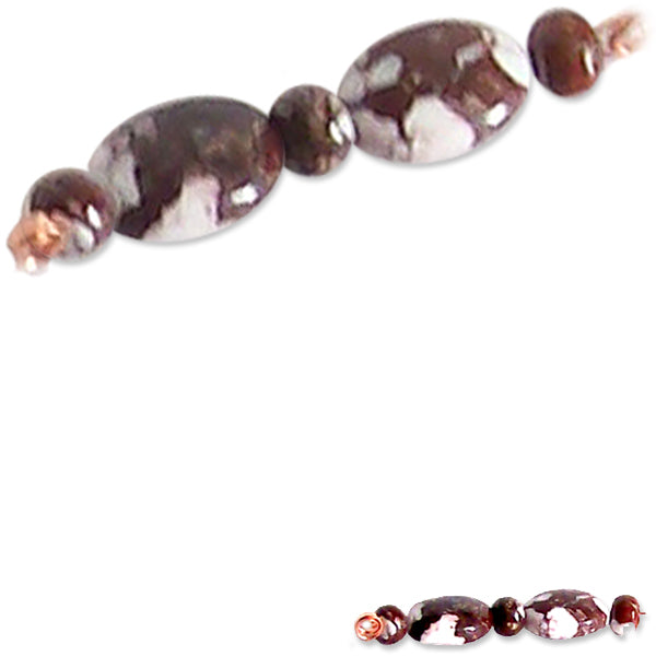 Rare Wild Horse beads Magnesite Arizona 10x14mm oval & 6mm rondelle set #8 stones - 5 beads