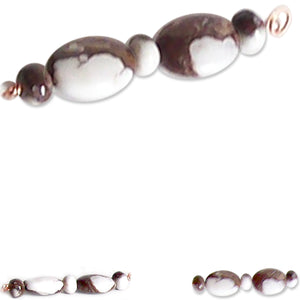 Rare Wild Horse beads Magnesite Arizona 10x14mm oval & 6mm rondelle set #9 stones - 5 beads