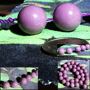 Rare Phosphosiderite Chile round 12mm orchid mauve stone - 2 beads