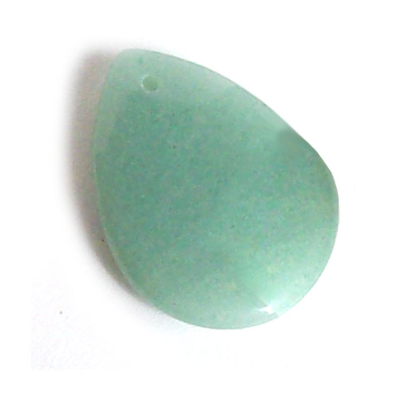 Semi-precious Focal Aventurine Green 40x30mm teardrop pendant bead