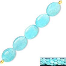 Load image into Gallery viewer, Rare Amazonite Peru oval 9x6mm Blue hand-cut smooth stone - 5 beads
