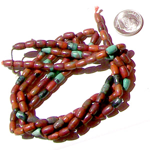 Rare Sonoran Sunrise Cuprite Mexico 4x6mm tapered barrel stone beads - 7"