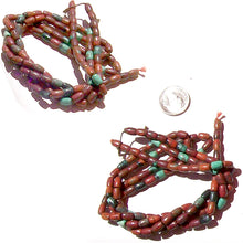 Load image into Gallery viewer, Rare Sonoran Sunrise Cuprite Mexico 4x6mm tapered barrel stone beads - 7&quot;