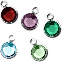 Load image into Gallery viewer, Finding:  Swarovski 9.5x6.5mm rhodium-plated 6mm crystal channel set drop dangle