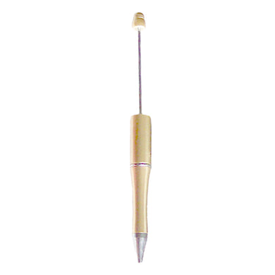 Ballpoint Acrylic Pen Gold light large 1.5+mm hole beads beadable add-a-bead diy gift