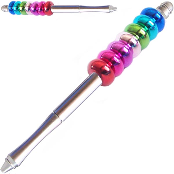 Metallic very big acrylic large hole multi-colors rondelles - use on beadable pens #1 -  7 beads