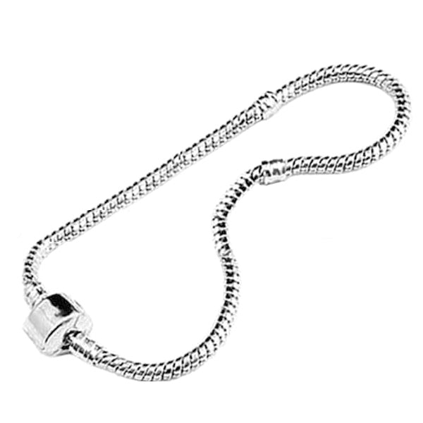 European-style bracelet add a bead 20cm silver charm large hole beads chain clasp