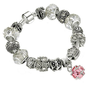 European-style bracelet add a bead 20cm silver charm large hole beads chain clasp