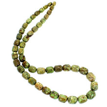 Load image into Gallery viewer, Rare Gaspeite Australian barrels ~9x11mm hand-cut genuine natural green brown stone -5 beads