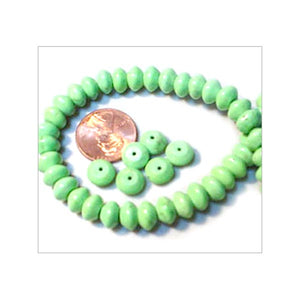 Semi-precious Turquoise green 8mm stone rondelle - 10 beads