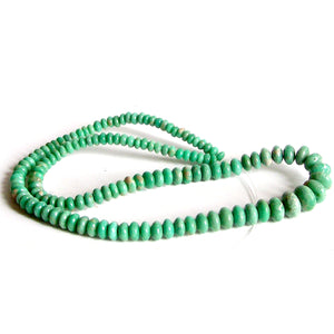 Rare Variscite Utah ~4-7mm rondelles minty green earthy stone beads ~7" strand