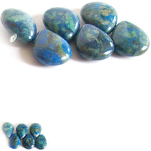 Load image into Gallery viewer, Rare Chrysocolla flat ~15x20mm briolette blue green stone - 1 bead