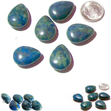 Load image into Gallery viewer, Rare Chrysocolla flat ~15x20mm briolette blue green stone - 1 bead