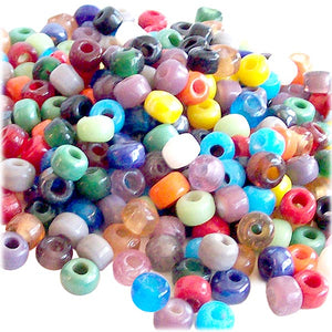 CROW beads 25 solid mixed glass ~7-9mm large 3mm+/- hole fit beadable pen