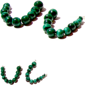 Rare Malachite Congo round 4-8mm smooth green stone - 10 beads
