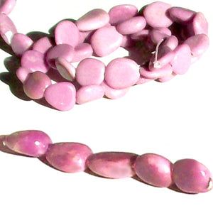 Rare Phosphosiderite Chile freeform pebble 7-10mm hand-cut lilac orchid lavender - 5 beads