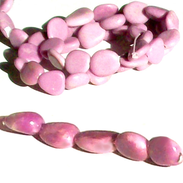 Rare Phosphosiderite Chile freeform pebble 7-10mm hand-cut lilac orchid lavender - 5 beads