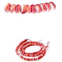 Load image into Gallery viewer, Rare Spiny Oyster Red White rondelle ~4mm sea shell AAA spiney Mexico ocean | 10 beads