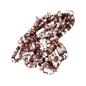 Rare Wild Horse Magnesite Arizona rondelles ~3.5-4mm brown white pinto stone beads - U PICK
