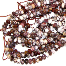 Load image into Gallery viewer, Rare Wild Horse Magnesite Arizona rondelles ~6mm brown white pinto stone beads - U PICK