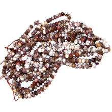 Load image into Gallery viewer, Rare Wild Horse Magnesite Arizona rondelles ~6mm brown white pinto stone beads - U PICK