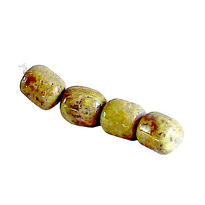 Rare Gaspeite Australian barrels ~7-8mm hand-cut genuine natural green brown stone set #9 -4 beads